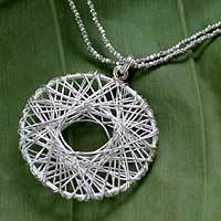 Silver pendant necklace,