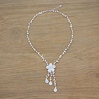 Quartz Y necklace,