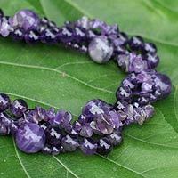 Amethyst torsade necklace,