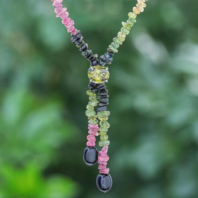 Tourmaline strand necklace, 'Color Spectrum' - Tourmaline strand necklace
