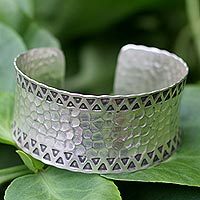 Sterling silver cuff bracelet Tribal Moon Thailand