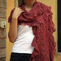 Cotton scarf Bold Red Chic Thailand