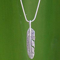 Sterling silver pendant necklace, 'Fly Free' - Unique Sterling Silver Pendant Necklace