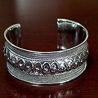 Sterling silver cuff bracelet,