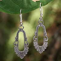 Sterling silver dangle earrings, 'Good Fortune' - Sterling Silver Dangle Earrings