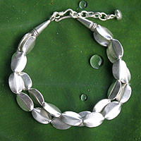 Silver beaded bracelet,