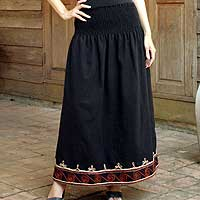 Cotton skirt Flirt in Black Thailand