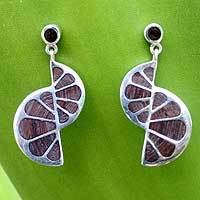Mango wood dangle earrings,