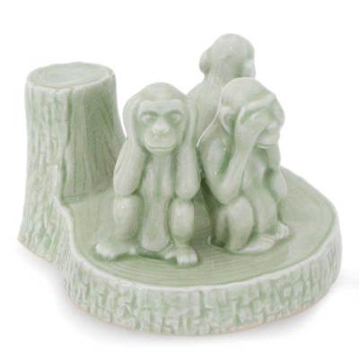 Handcrafted Celadon Ceramic Sculpture