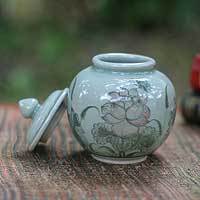 Celadon ceramic jar,