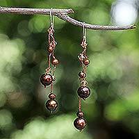 Pearl dangle earrings,