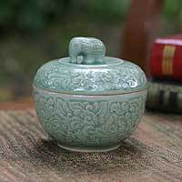 Celadon ceramic jar,