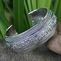 Sterling silver cuff bracelet Floral Imagination Thailand