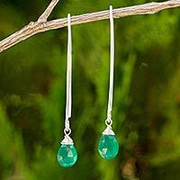 Chalcedony dangle earrings,