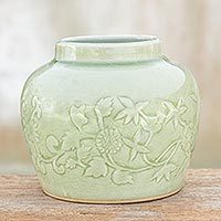 Celadon ceramic vase,