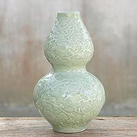 Celadon ceramic vase,