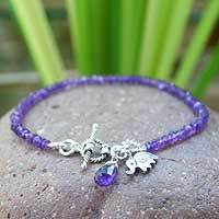 Amethyst beaded bracelet,