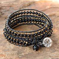 Onyx wrap bracelet,