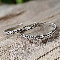 Sterling silver cuff bracelets Unison pair Thailand