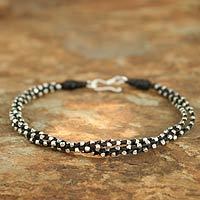 Silver braided bracelet,