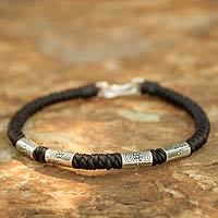 Silver braided bracelet,