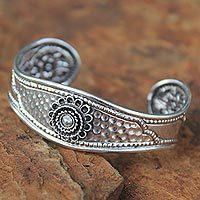 Sterling silver cuff bracelet,