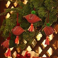 Hemp and cotton ornaments,