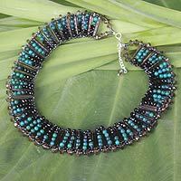 Serpentine beaded choker,