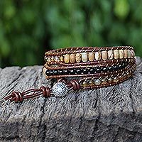 Agate wrap bracelet,