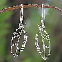 Sterling silver dangle earrings, 'Autumn Abstraction' - Sterling silver dangle earrings