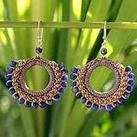 Sodalite dangle earrings,