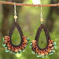 Agate dangle earrings,