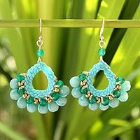 Amazonite dangle earrings,