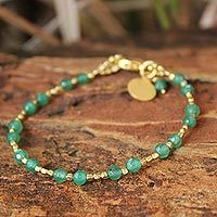 Gold plated quartz beaded bracelet,