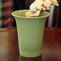 Celadon ceramic vase,