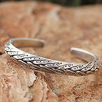 Men s silver cuff bracelet Karen Hero Thailand