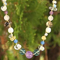Pearl and quartz beaded necklace,