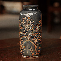 Celadon ceramic vase Golden Tree Thailand