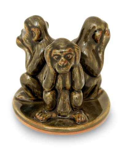 Celadon Ceramic Monkey Sculpture