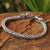 Men's sterling silver bracelet, 'Powerful Nagas' - Men's Unique Sterling Silver Dragon Bracelet (image 2b) thumbail