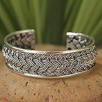 Sterling silver cuff bracelet,