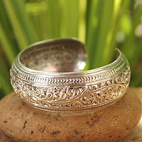 Sterling silver cuff bracelet,