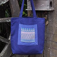 Cotton tote handbag Chiang Mai Hyacinth Thailand