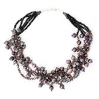 Cultured pearl beaded necklace,