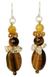 Tiger's eye and citrine beaded earrings, 'Earth's Harmony' - Tiger's Eye and Citrine Beaded Earrings thumbail