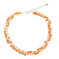 Carnelian beaded choker,