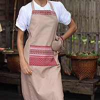 Cotton apron and oven mitt Kitchen Style Thailand