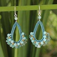 Aventurine and amazonite dangle earrings,