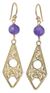 Gold vermeil amethyst filigree earrings, 'Chiang Mai Chic' - Gold vermeil amethyst filigree earrings (image 2a) thumbail