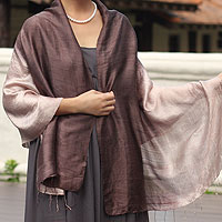 Silk shawl Shimmering Raisin Thailand